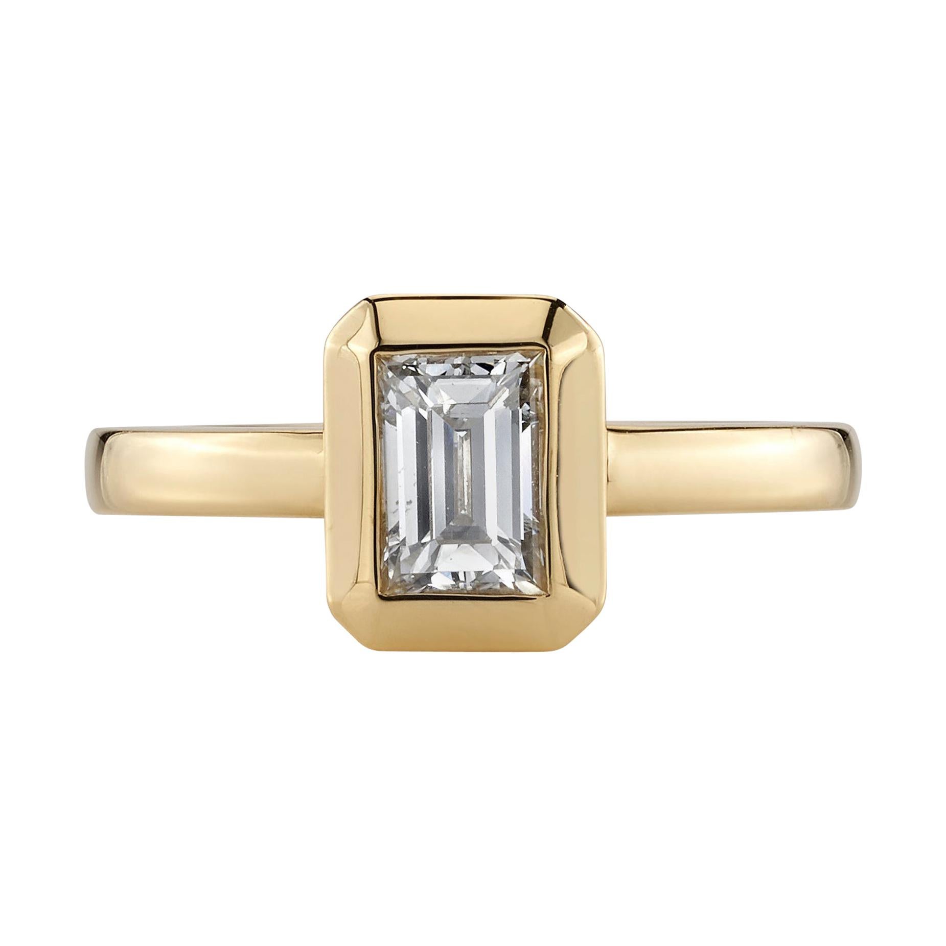 Handcrafted Bea Rectangular Step Cut Diamond Ring by Single Stone