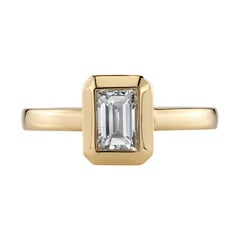 Handcrafted Bea Rectangular Step Cut Diamond Ring by Single Stone