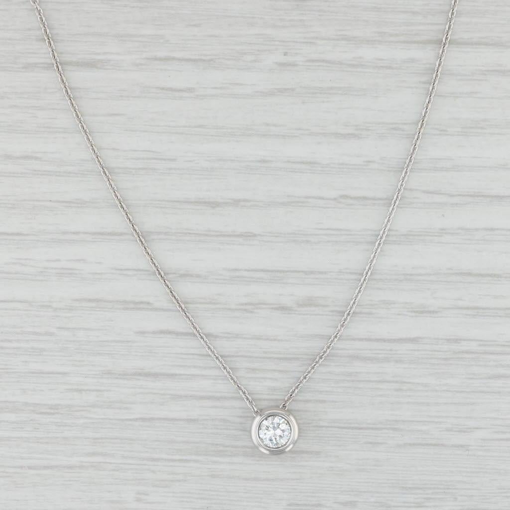 Gemstone Information:
- Natural Diamond -
Carats - 0.74ctw (5.8-5.9 mm)
Cut - Round Brilliant
Color - H
Clarity - VS2

Metal: 14k White Gold
Weight: 4.3 Grams 
Stamps: 14k
Style: Cable Chain
Closure: Lobster Clasp
Chain Length: 18