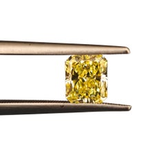 0.74ct Fancy Intense Yellow Natural Diamond, Radiant Cut, GIA Certified