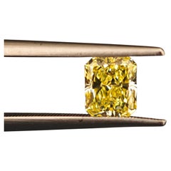 0.74ct Fancy Intense Yellow Natural Diamond, Radiant Cut, GIA Certified