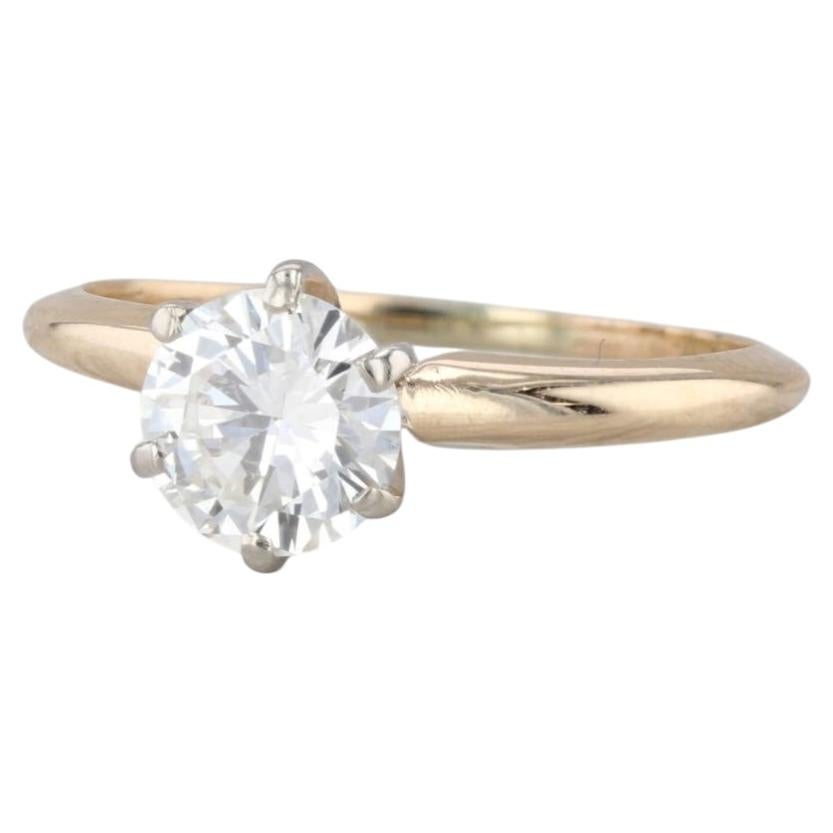 0.74ct Round Diamond Solitaire Engagement Ring 14k White Yellow Gold Size 4.75