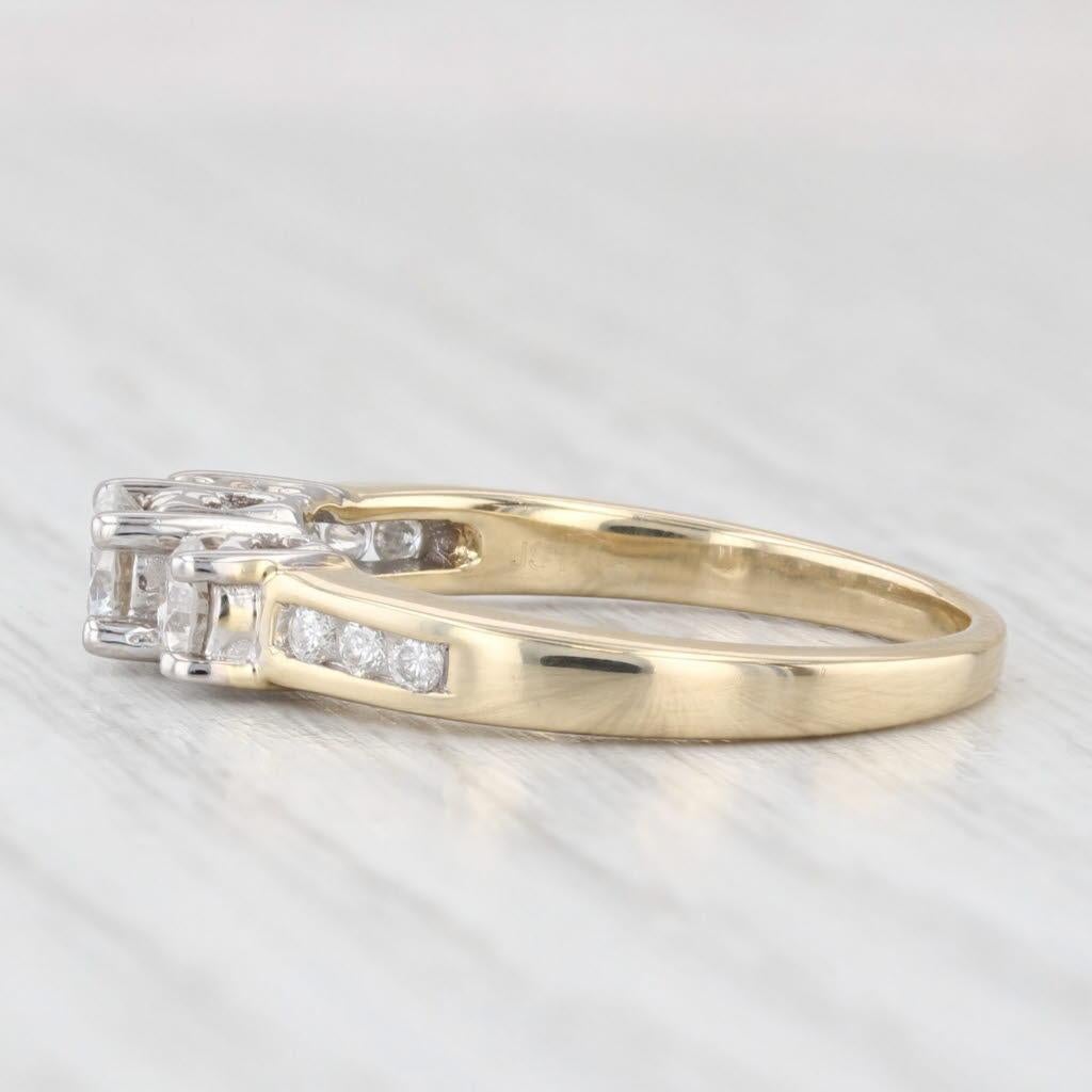 0.74ctw 3-Stone Round Diamond Engagement Ring 14k Yellow Gold Size 7.25 im Zustand „Gut“ im Angebot in McLeansville, NC
