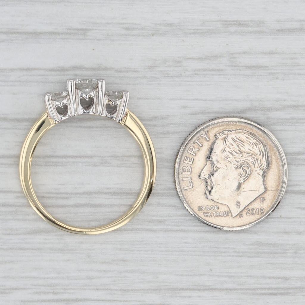 0.74ctw 3-Stone Round Diamond Engagement Ring 14k Yellow Gold Size 7.25 im Angebot 1