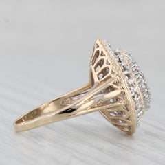 0.74ctw Diamond Cluster Halo Teardrop Ring 14k Yellow Gold Size 6.75 Cocktail