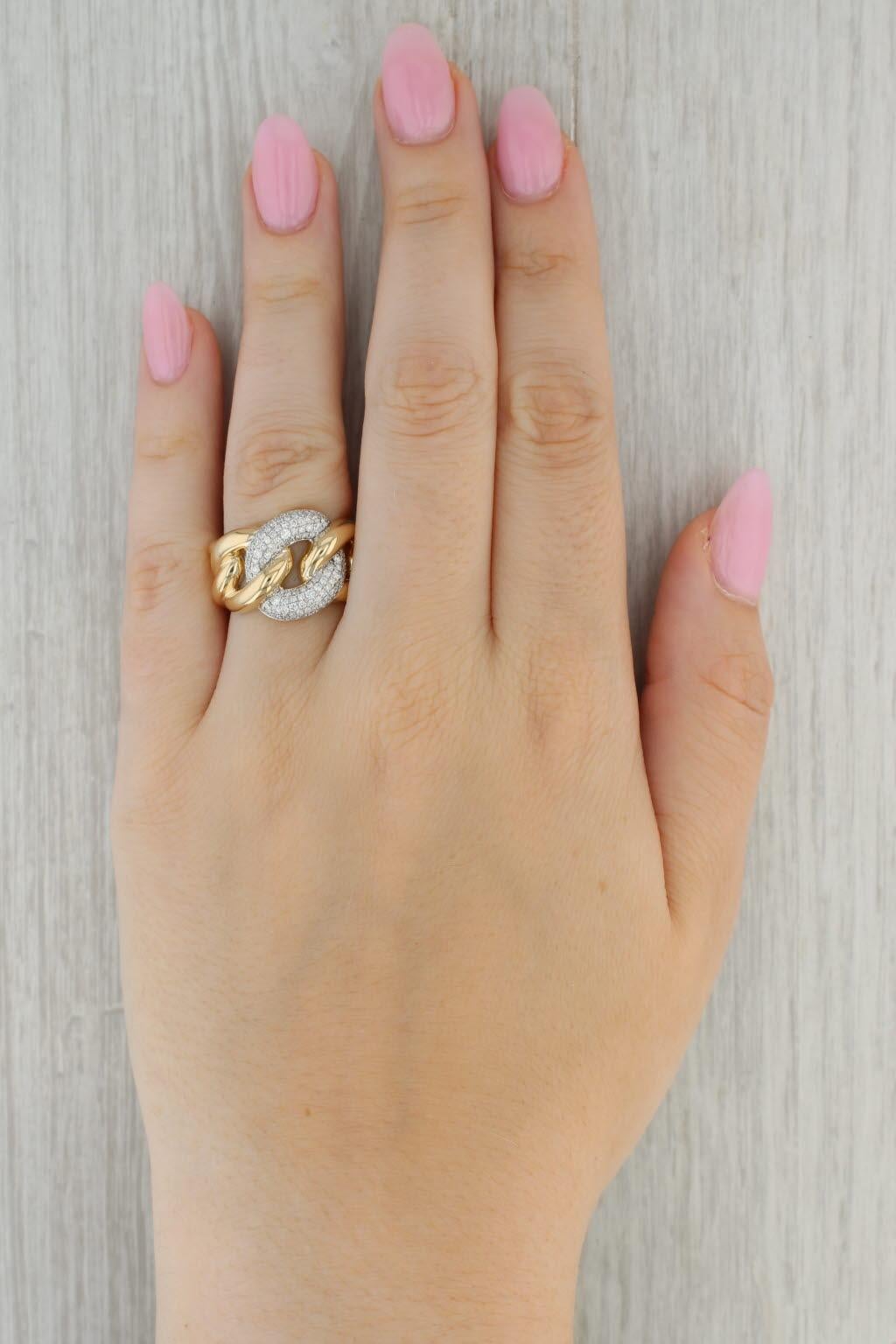 Round Cut 0.74ctw Diamond Knotwork Ring 14k Yellow Gold Size 8.5