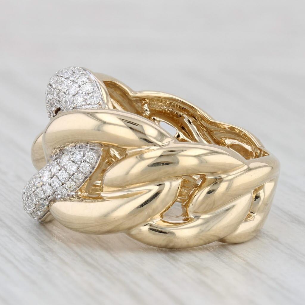 Women's 0.74ctw Diamond Knotwork Ring 14k Yellow Gold Size 8.5