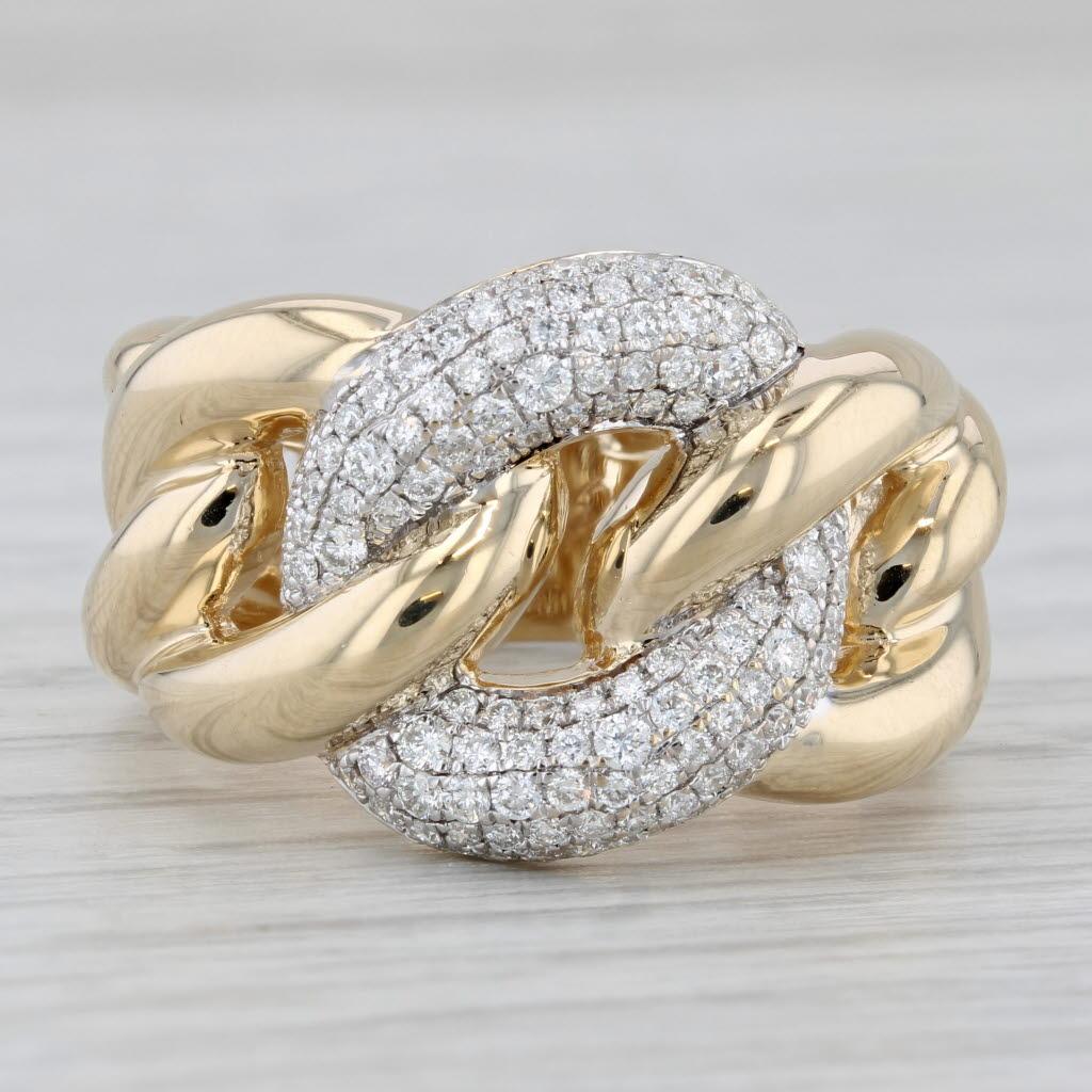 0.74ctw Diamond Knotwork Ring 14k Yellow Gold Size 8.5 1