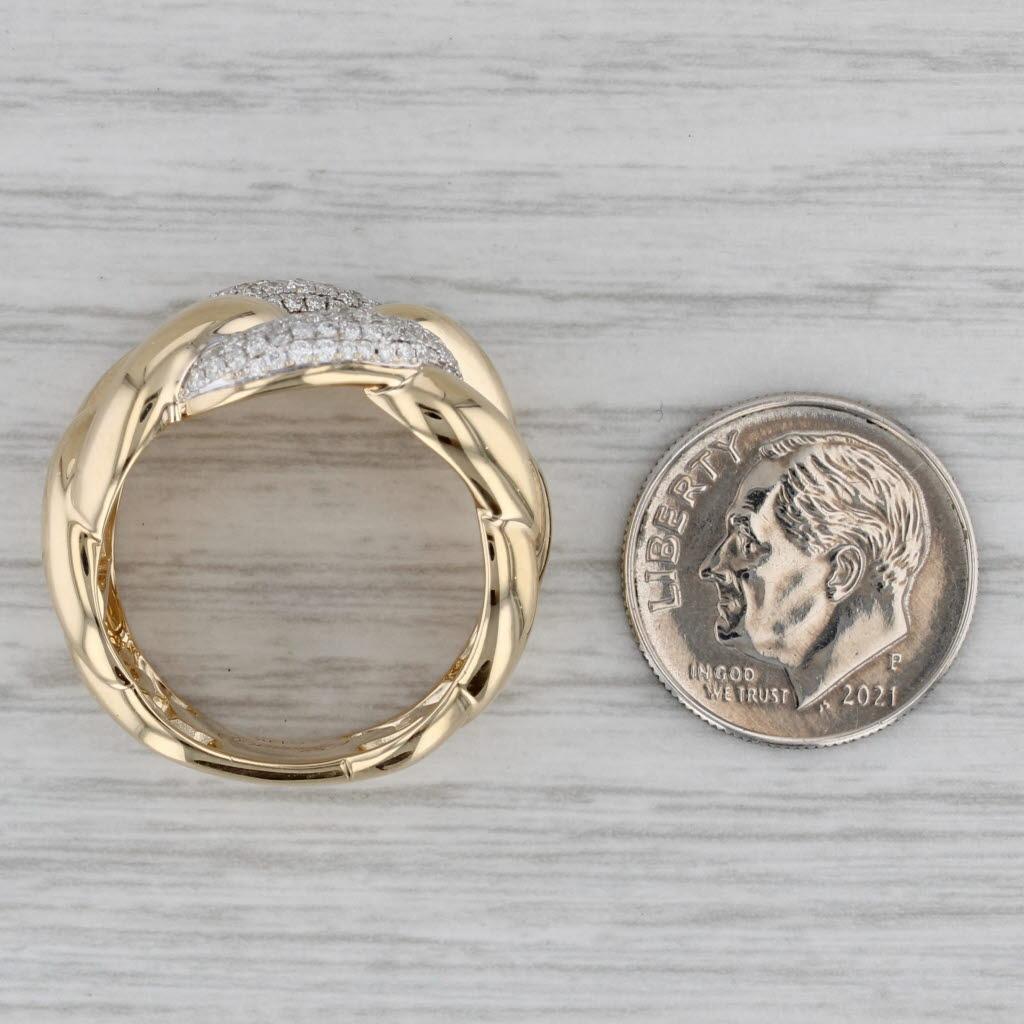0.74ctw Diamond Knotwork Ring 14k Yellow Gold Size 8.5 3