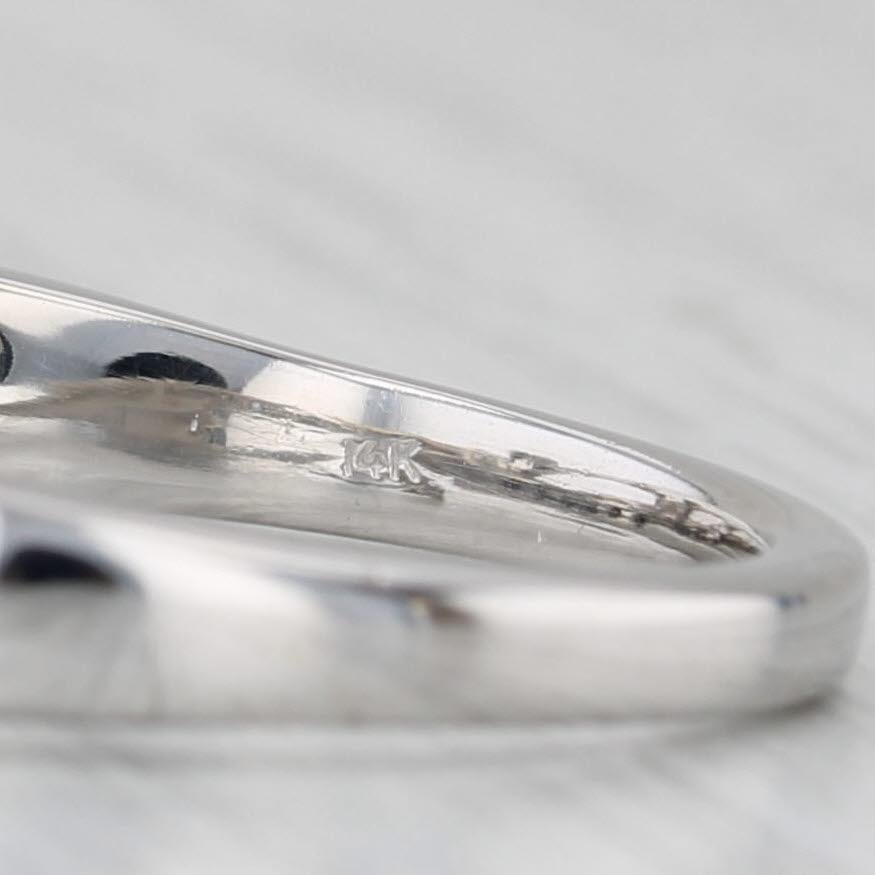 Bague de fiançailles bypass en or blanc 14 carats avec diamants ronds de 0,74 carat, taille 7,75 en vente 2