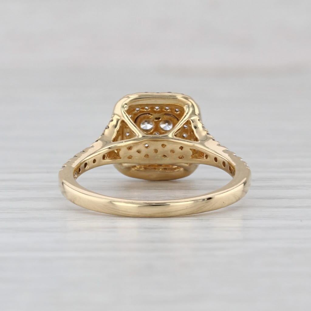 Anillo de compromiso con diamante redondo de 0,74 ctw Oro amarillo de 18k Talla 7 Corte redondo en venta