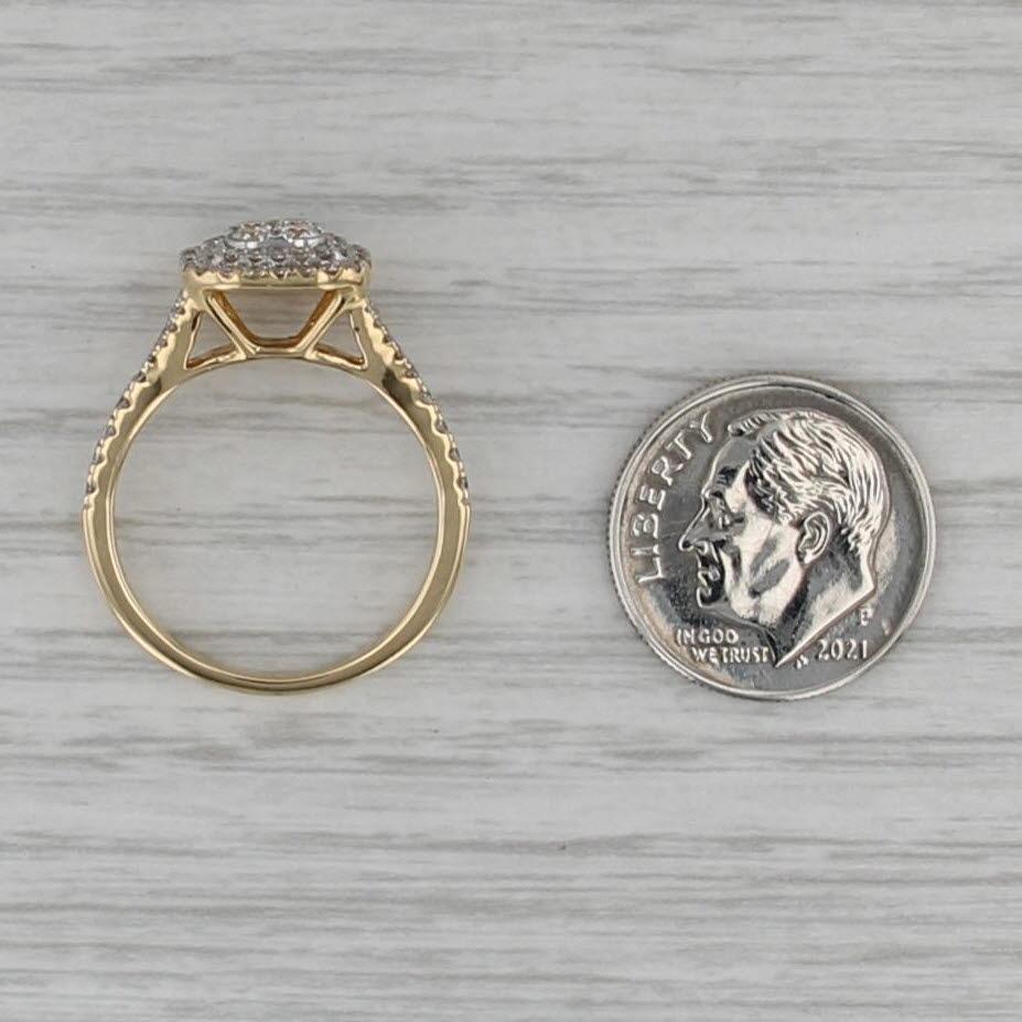 Anillo de compromiso con diamante redondo de 0,74 ctw Oro amarillo de 18k Talla 7 en venta 2