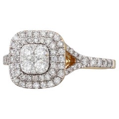 0.74ctw Round Diamond Engagement Ring 18k Yellow Gold Size 7