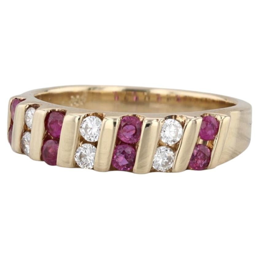 0.74ctw Ruby Diamond Ring 14k Yellow Gold Size 8.25 Stackable