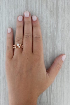 0.74ctw VS2 Diamond Engagement Ring Wedding Band Set 18k Rose Gold Natalie K