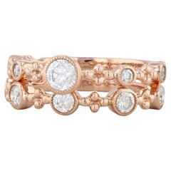 Anello di fidanzamento con diamante 0,74ctw VS2 Set di fedi in oro rosa 18k Natalie K.