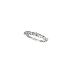 0.75 Carat 11 Stone Natural Diamond Ring Band G SI 14k White Gold