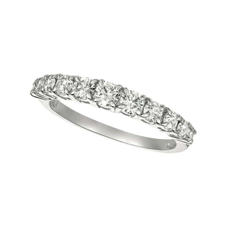 For Sale:  0.75 Carat 11 Stone Natural Diamond Ring Band G SI 14k White Gold