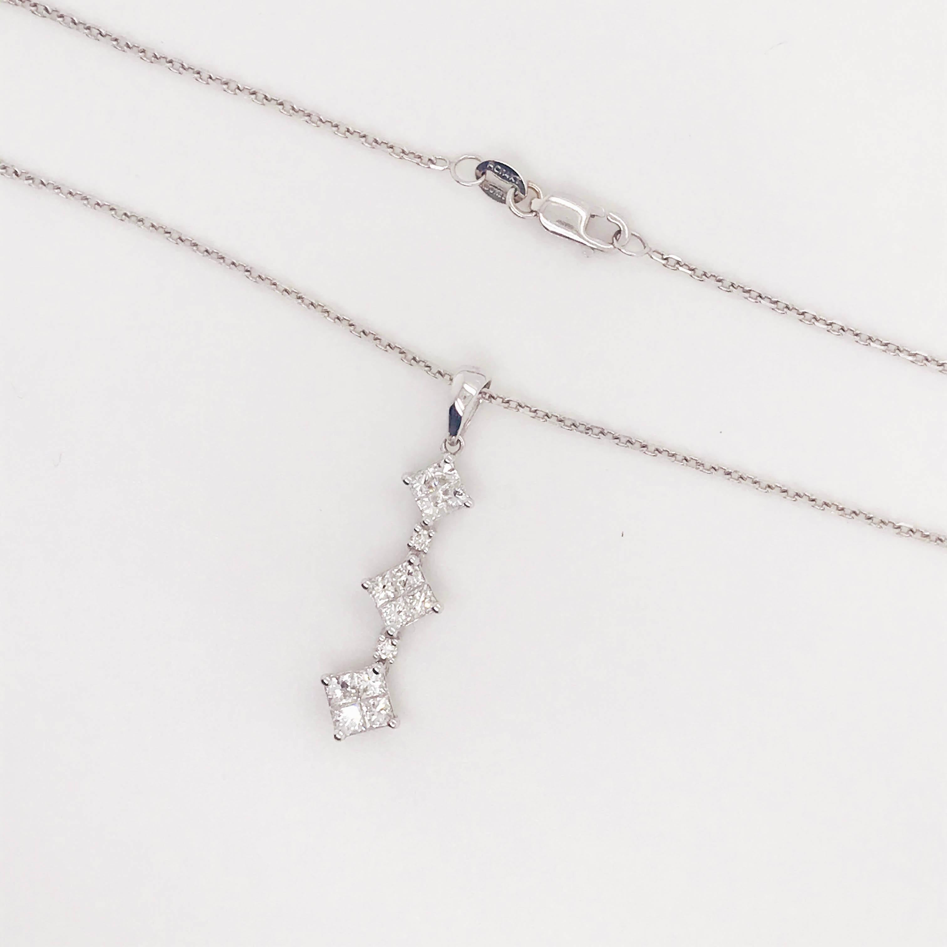 princess cut diamond necklace