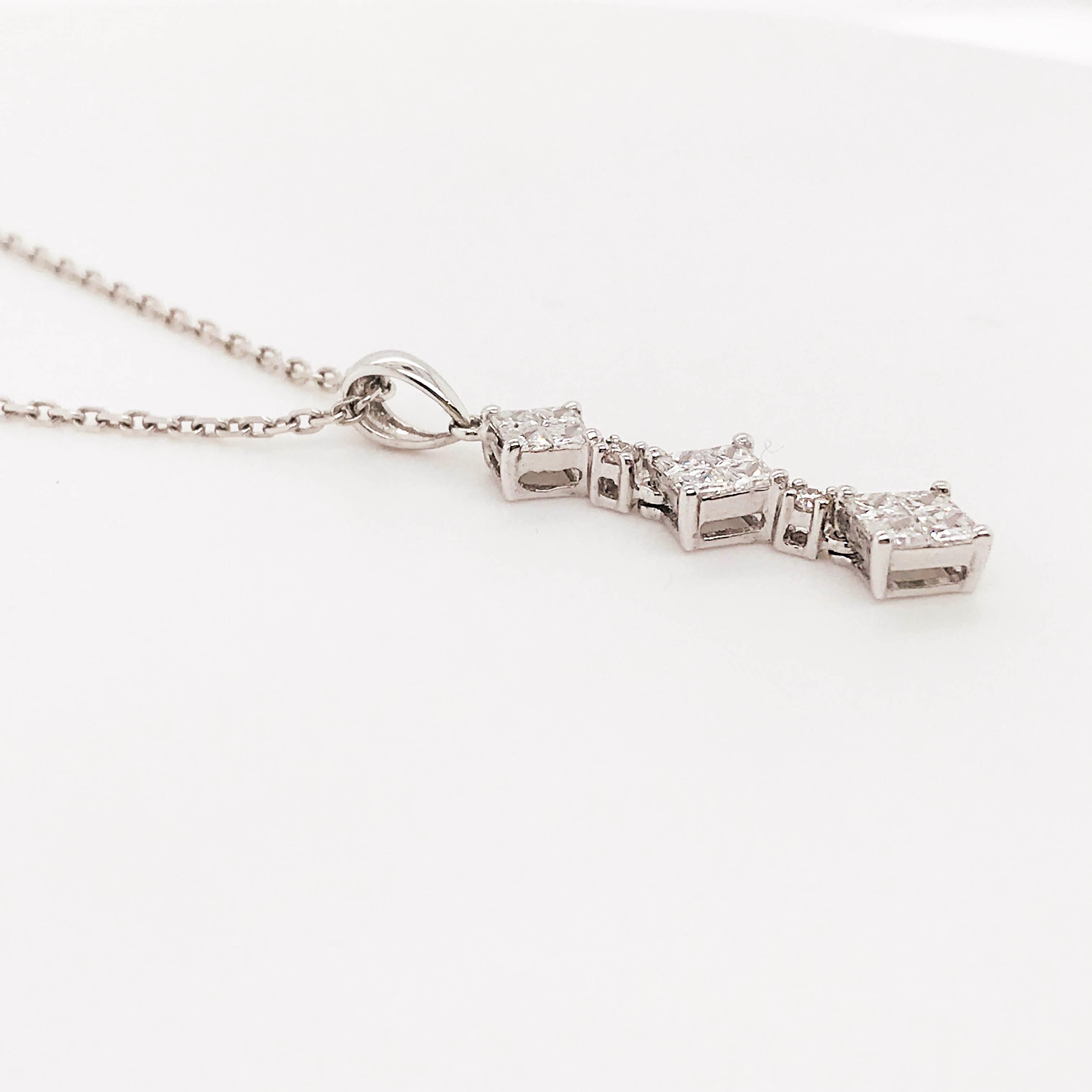 princess cut pendant necklace