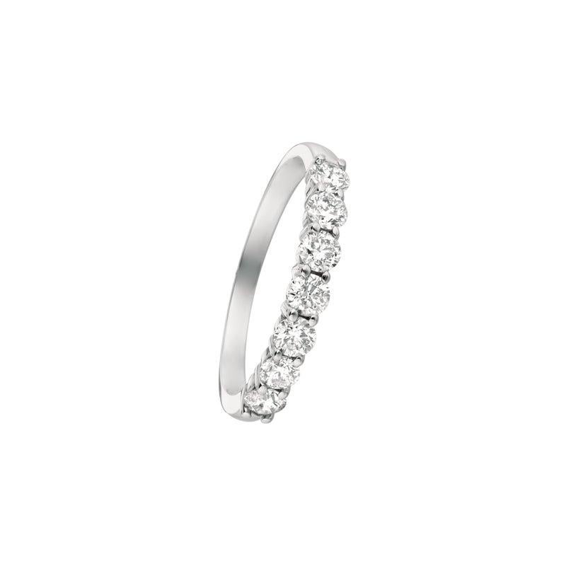 For Sale:  0.75 Carat 7-Stone Natural Diamond Ring G SI 14 Karat White Gold 2