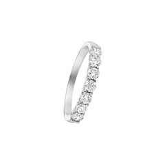 0.75 Carat 7-Stone Natural Diamond Ring G SI 14 Karat White Gold