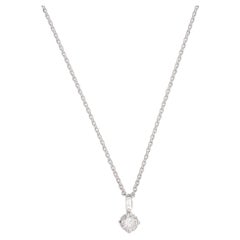 0.75 Carat Baguette Diamond Charm Pendant Necklace Solid 14k White Gold Jewelry