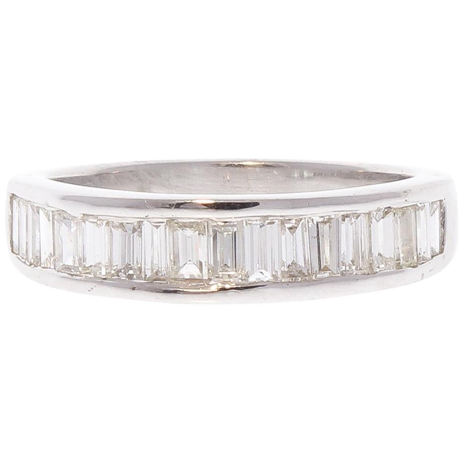 0.75 Carat Baguette Diamond in 14 Karat White Gold