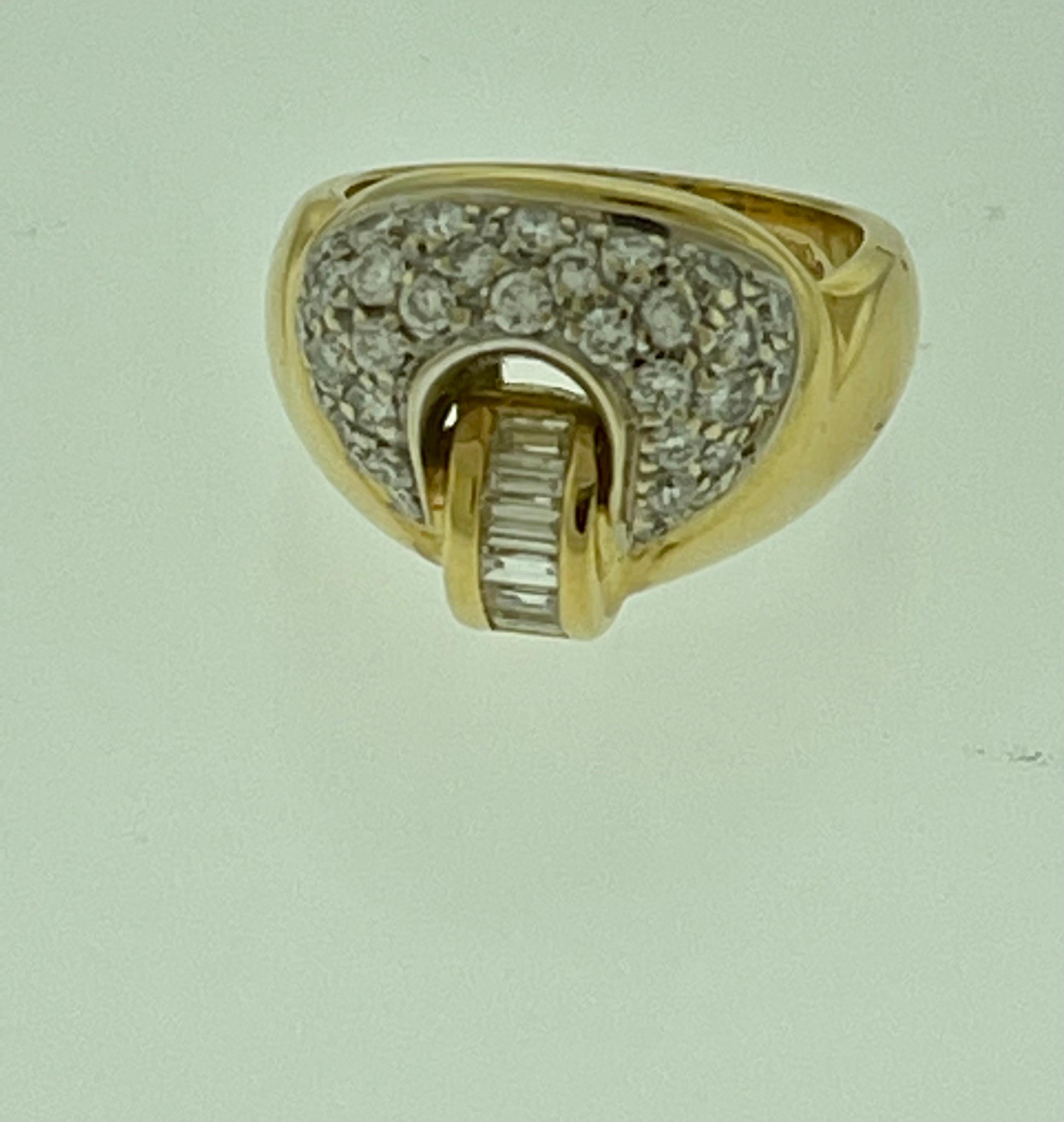 Women's 0.75 Carat Diamond Cocktail 18 Karat Yellow Gold Ring For Sale