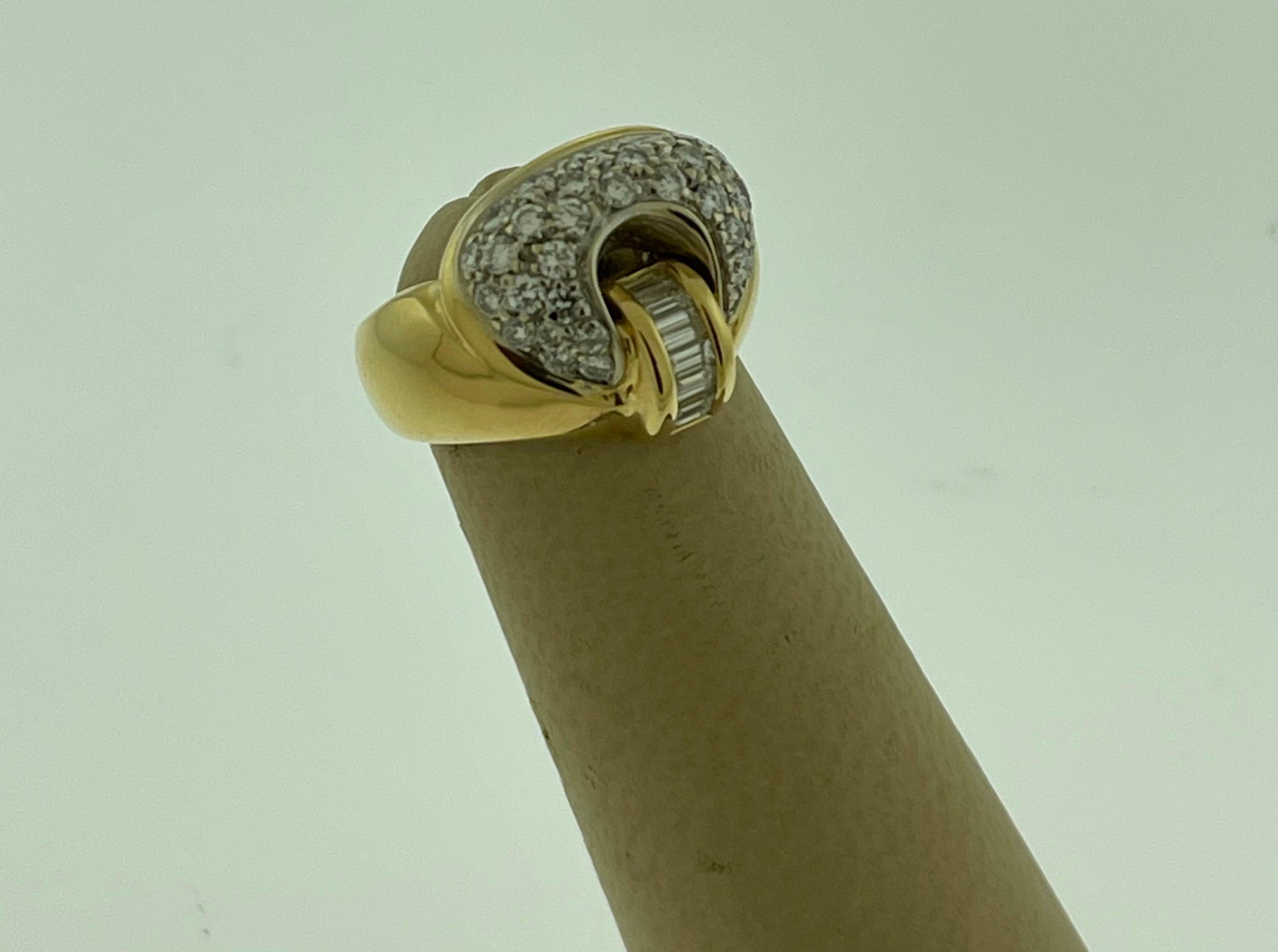 0.75 Carat Diamond Cocktail 18 Karat Yellow Gold Ring For Sale 1