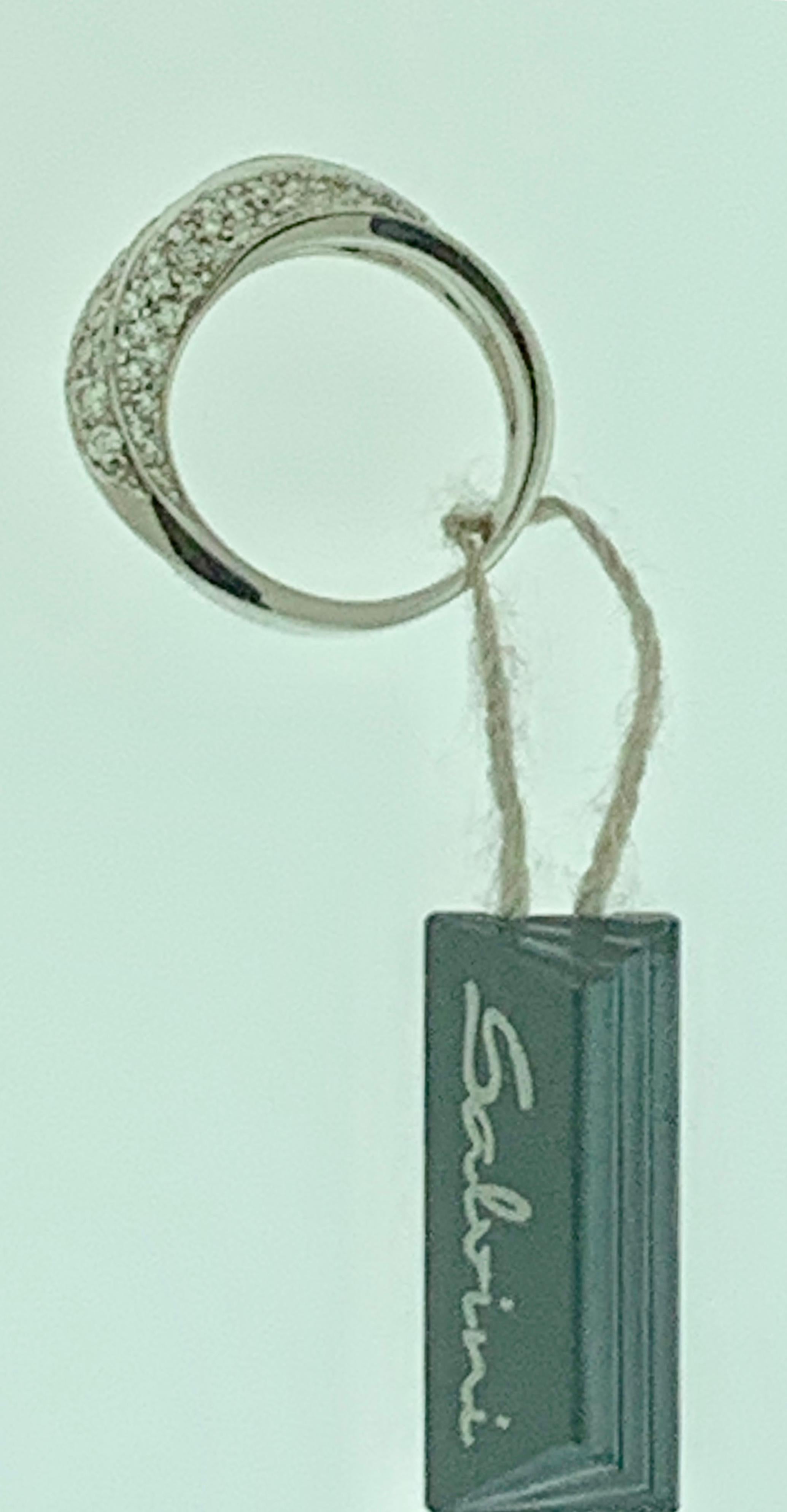 Women's 0.75 Carat Diamond Engagement Band 18 Karat Gold Ring by Designer Salvini For Sale