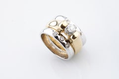 0.75 Carat Diamond Engagement Ring with Enhancer in Multi-Color Gold