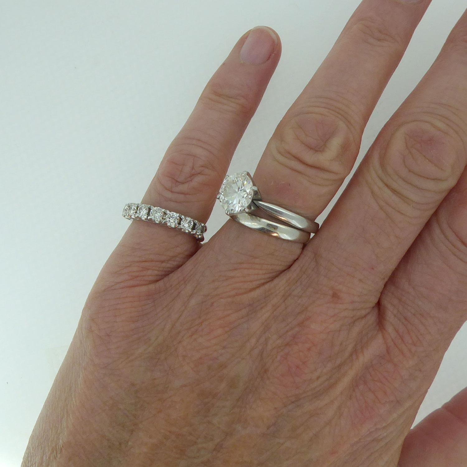 Round Cut 0.75 Carat Diamond Eternity / Wedding Ring, 18 Carat White Gold