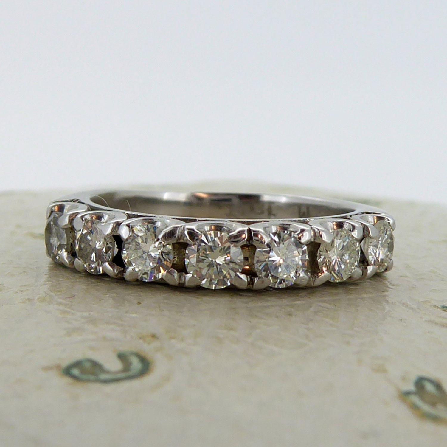 0.75 Carat Diamond Eternity / Wedding Ring, 18 Carat White Gold In Good Condition In Yorkshire, West Yorkshire