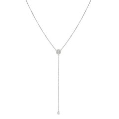 0.75 Carat Diamond Flower Bezel Drop Necklace 14 Karat Yellow Gold