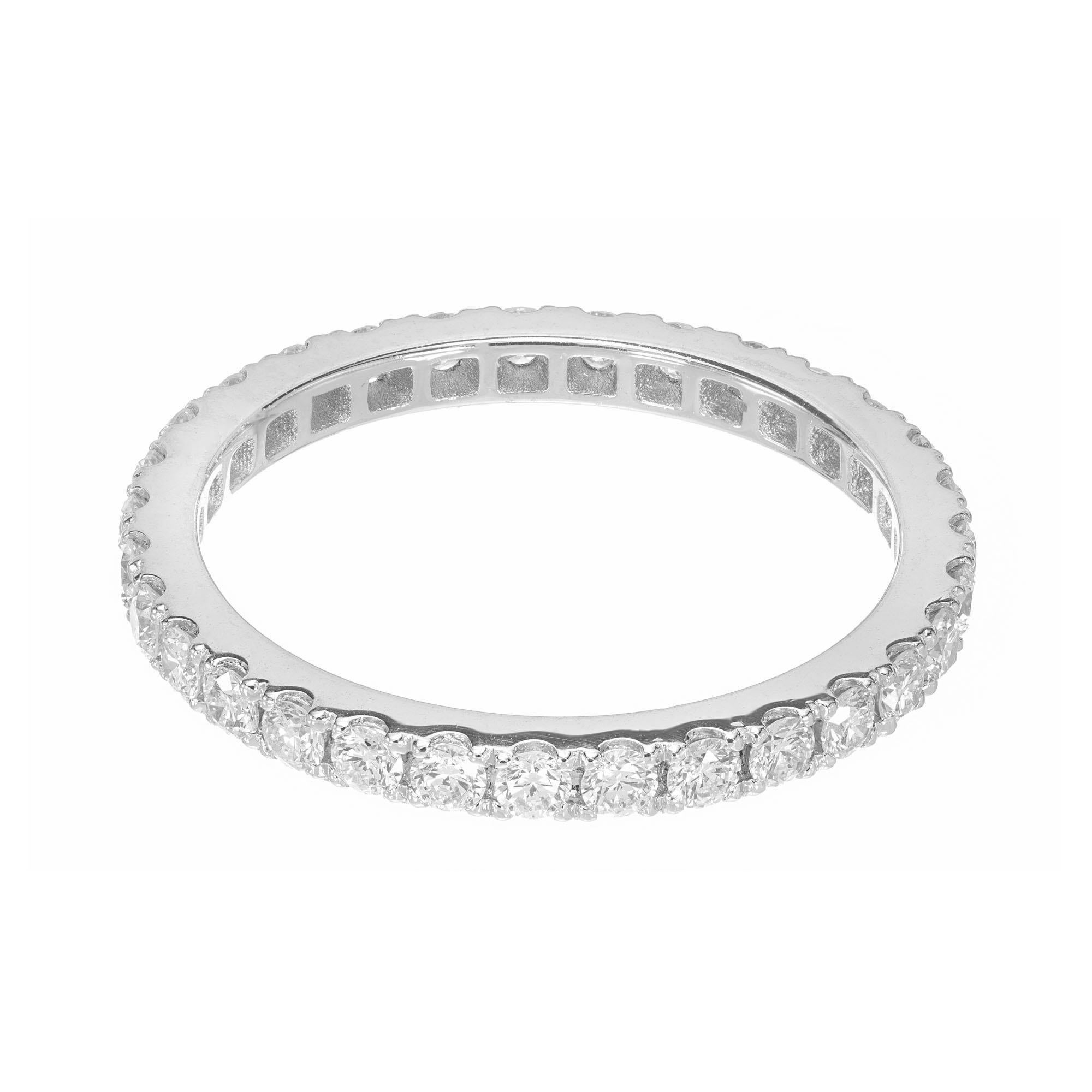 Round Cut 0.75 Carat Diamond Platinum Eternity Band Ring