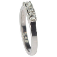 0.75 Carat Diamond Radiant Line Band 18 Karat Gold Wedding Engagement Ring
