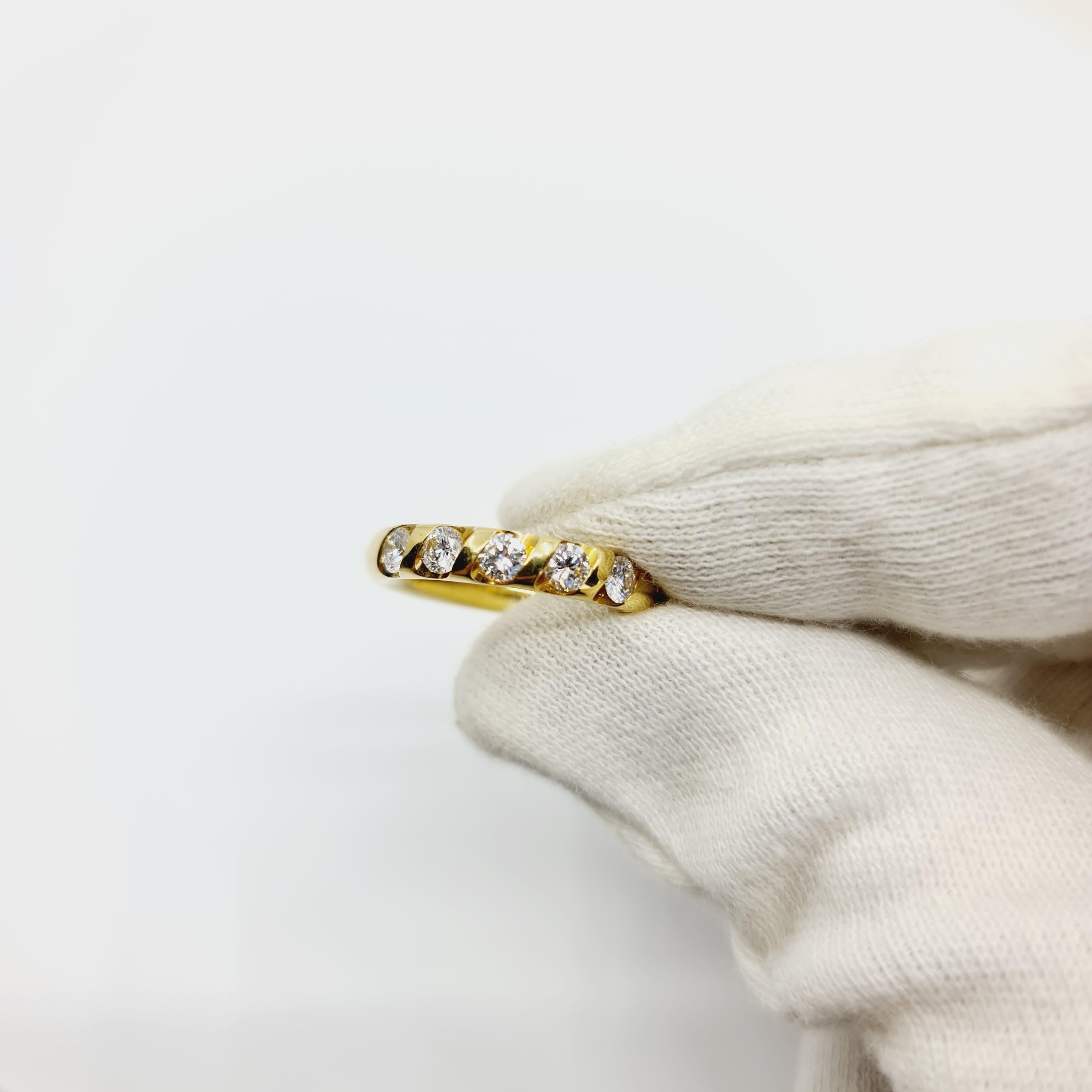 Women's 0.75 Carat Diamond Ring G/I1 18k Gold, Brilliant Cut Diamonds For Sale