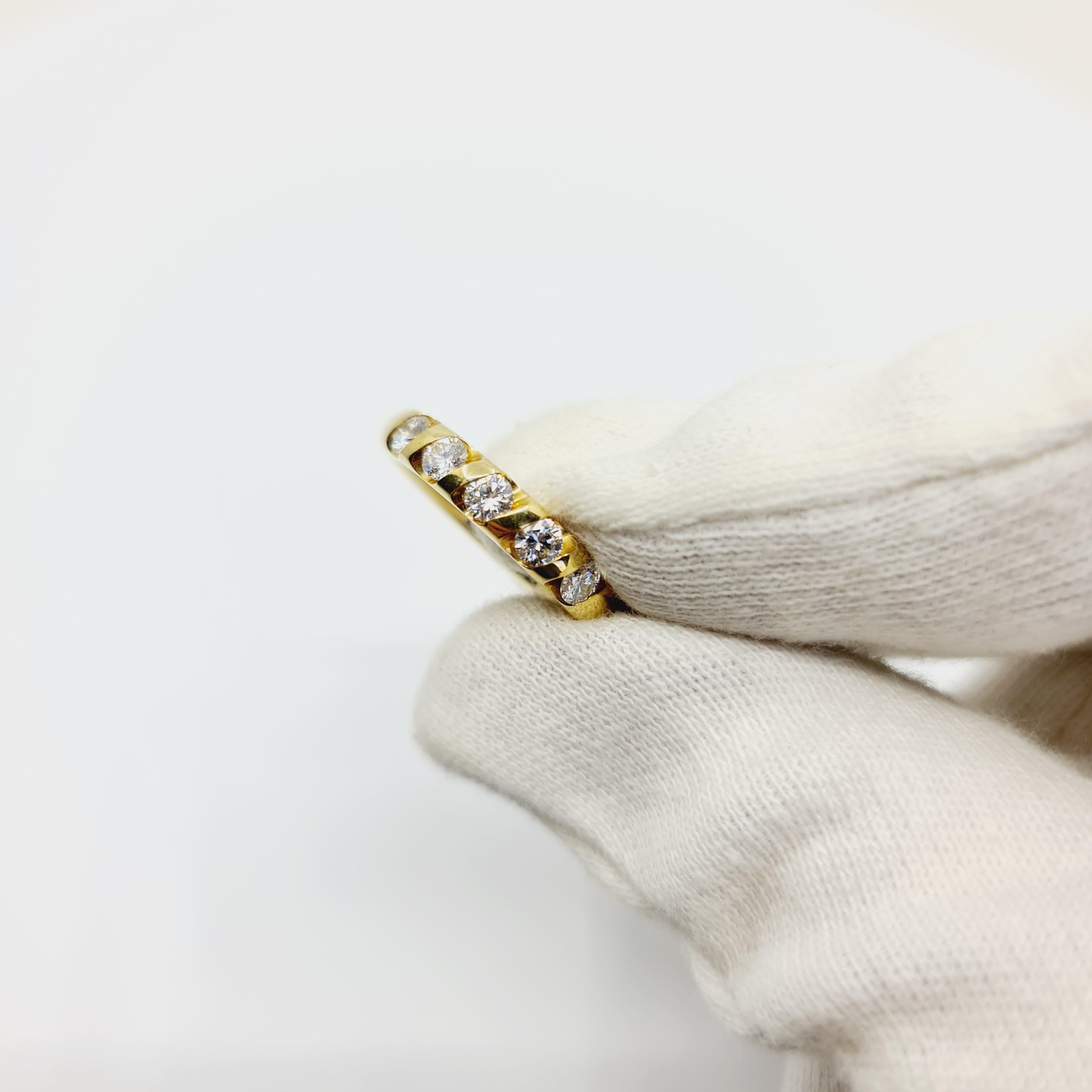 0.75 Carat Diamond Ring G/I1 18k Gold, Brilliant Cut Diamonds For Sale 2