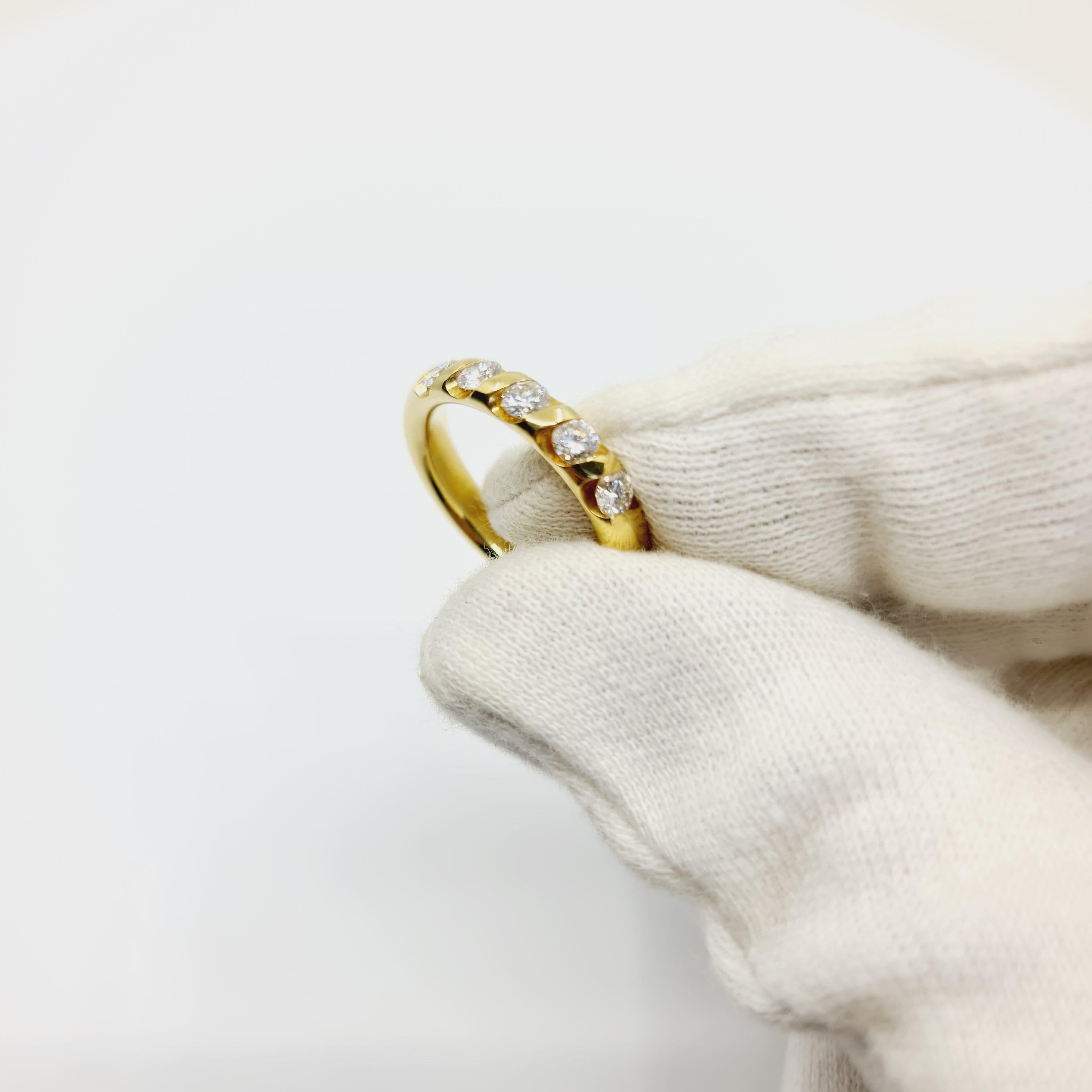 0.75 Carat Diamond Ring G/I1 18k Gold, Brilliant Cut Diamonds For Sale 3