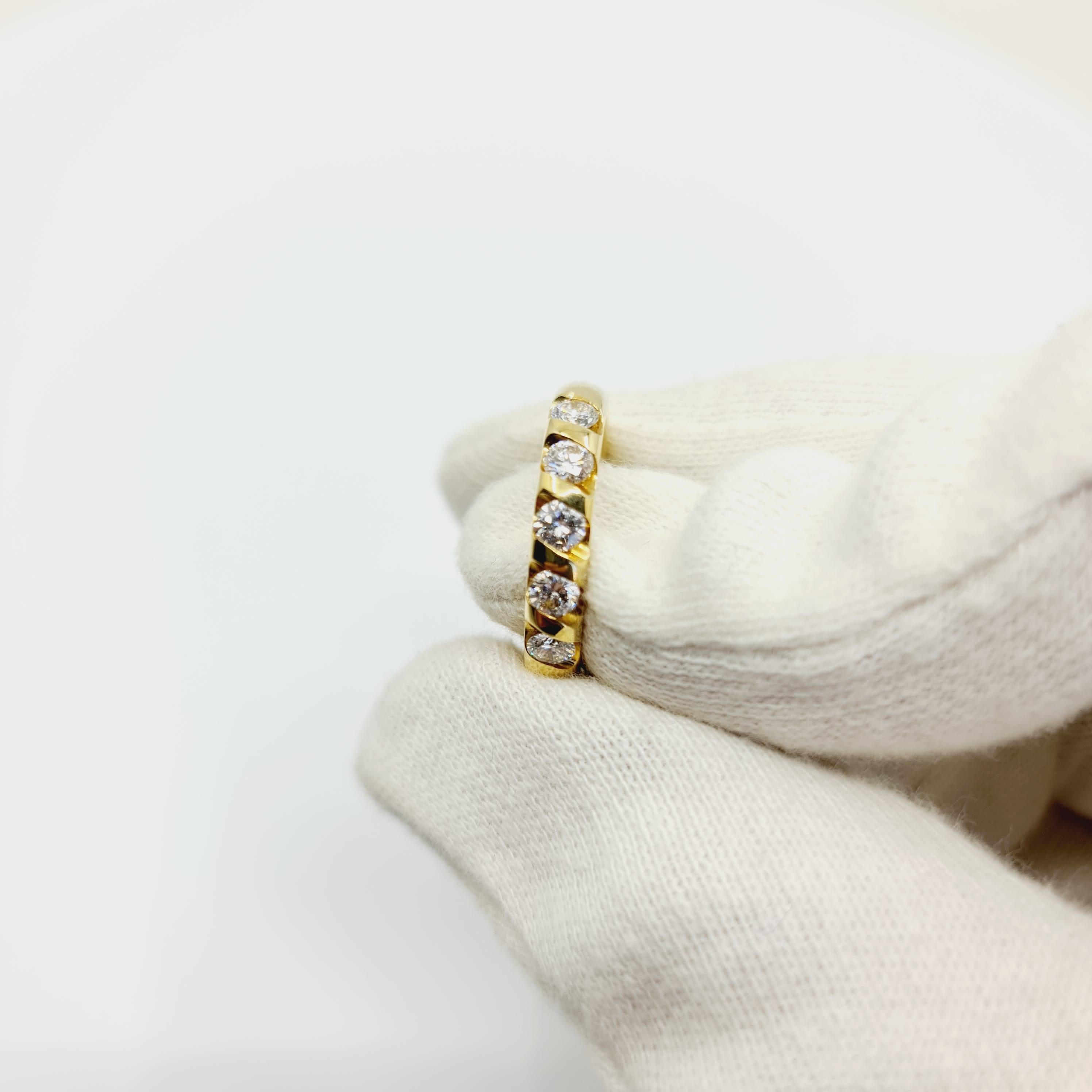 0.75 Carat Diamond Ring G/I1 18k Gold, Brilliant Cut Diamonds For Sale 4