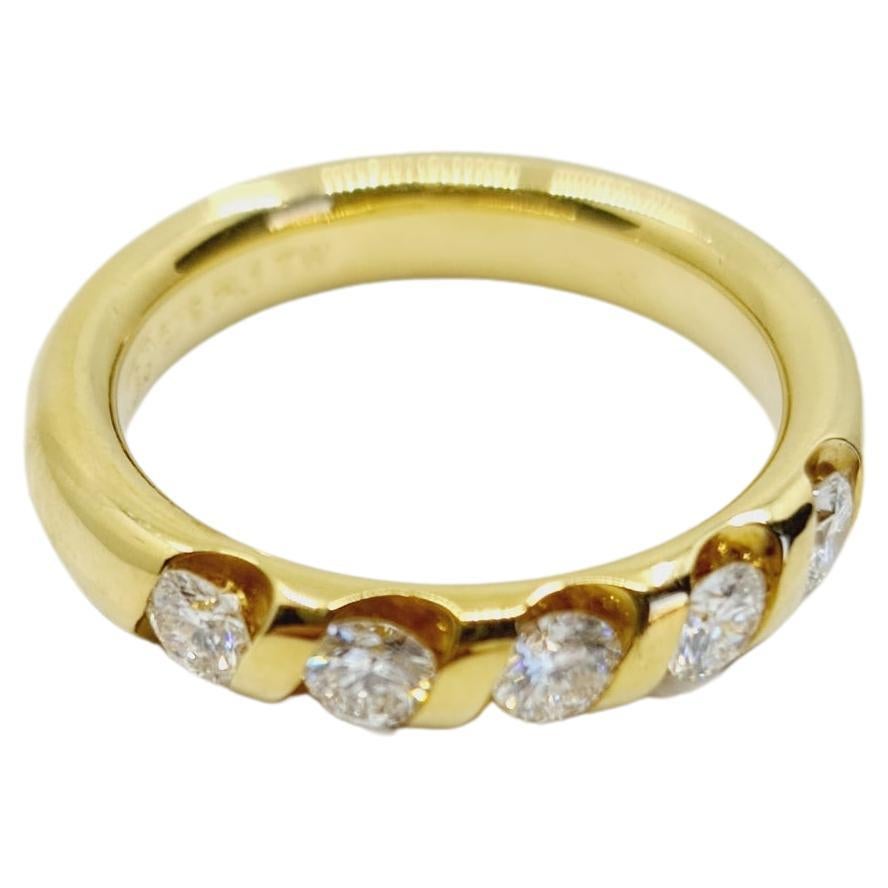 0.75 Carat Diamond Ring G/I1 18k Gold, Brilliant Cut Diamonds For Sale