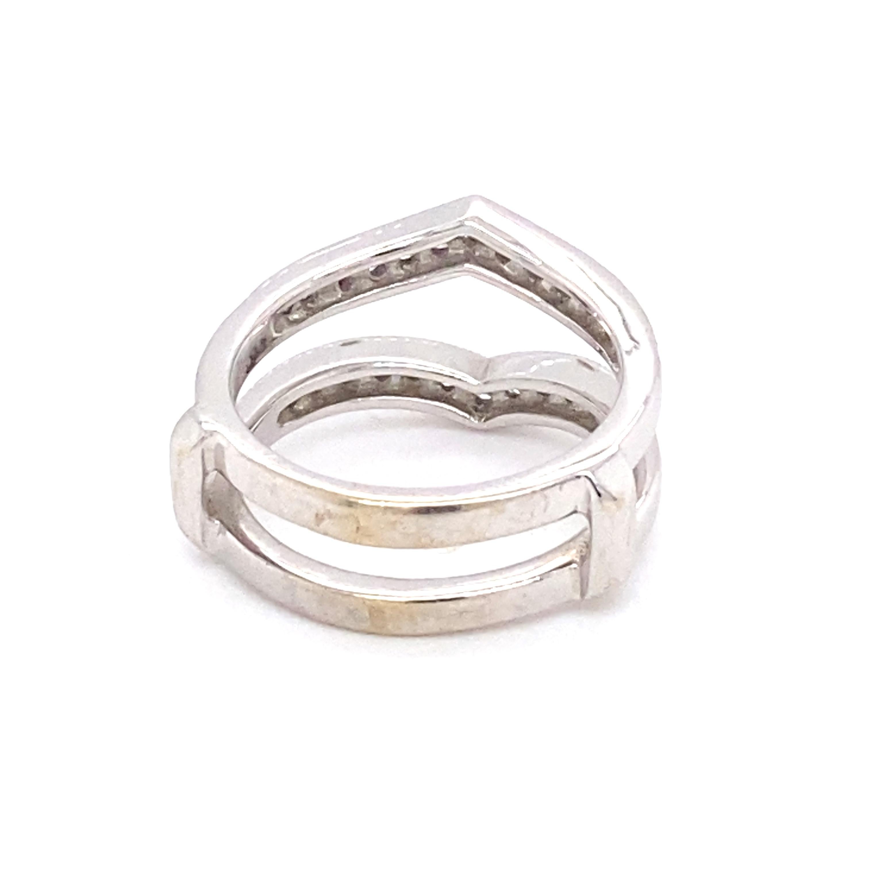Modern 0.75 Carat Diamond Ring Guard in 14 Karat White Gold For Sale