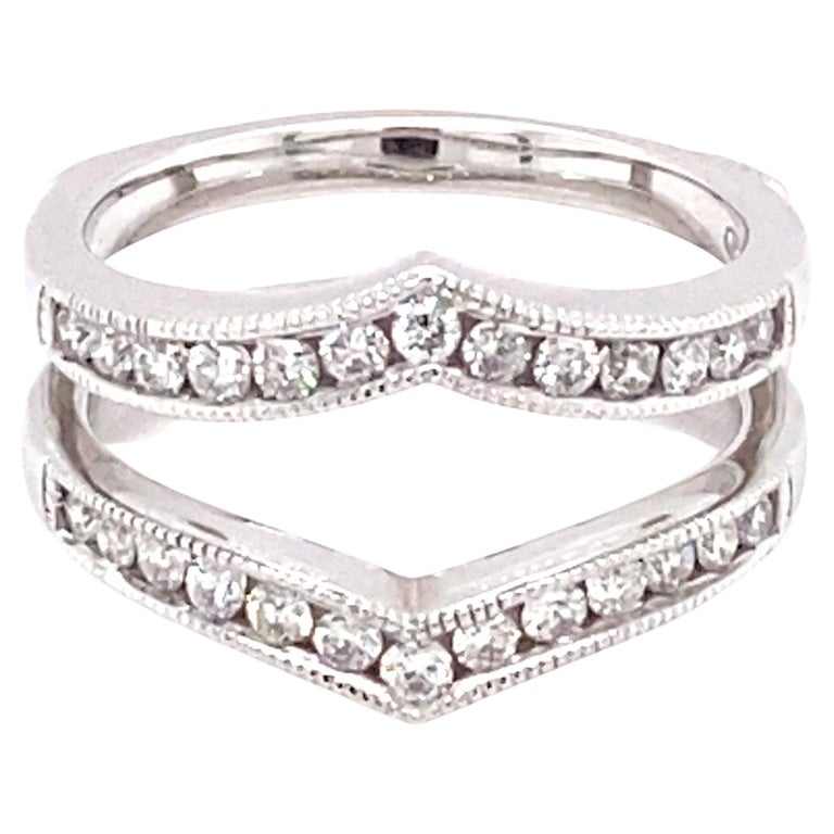 0.75 Carat Diamond Ring Guard in 14 Karat White Gold For Sale at 1stDibs