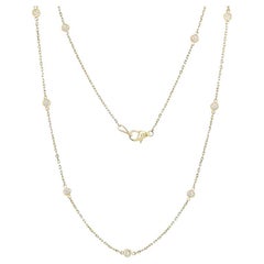 0.75 Carat Diamonds Cross Necklace in 14K Yellow Gold