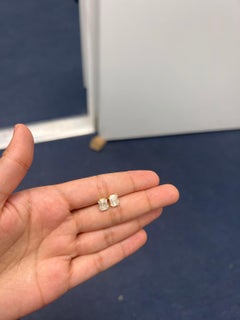 0.75 Carat Emerald Cut Natural Diamond Illusion set Earring in 14k Gold