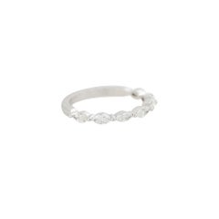 0.75 Carat Marquise Cut Diamond Half Way Band 14 Karat in Stock