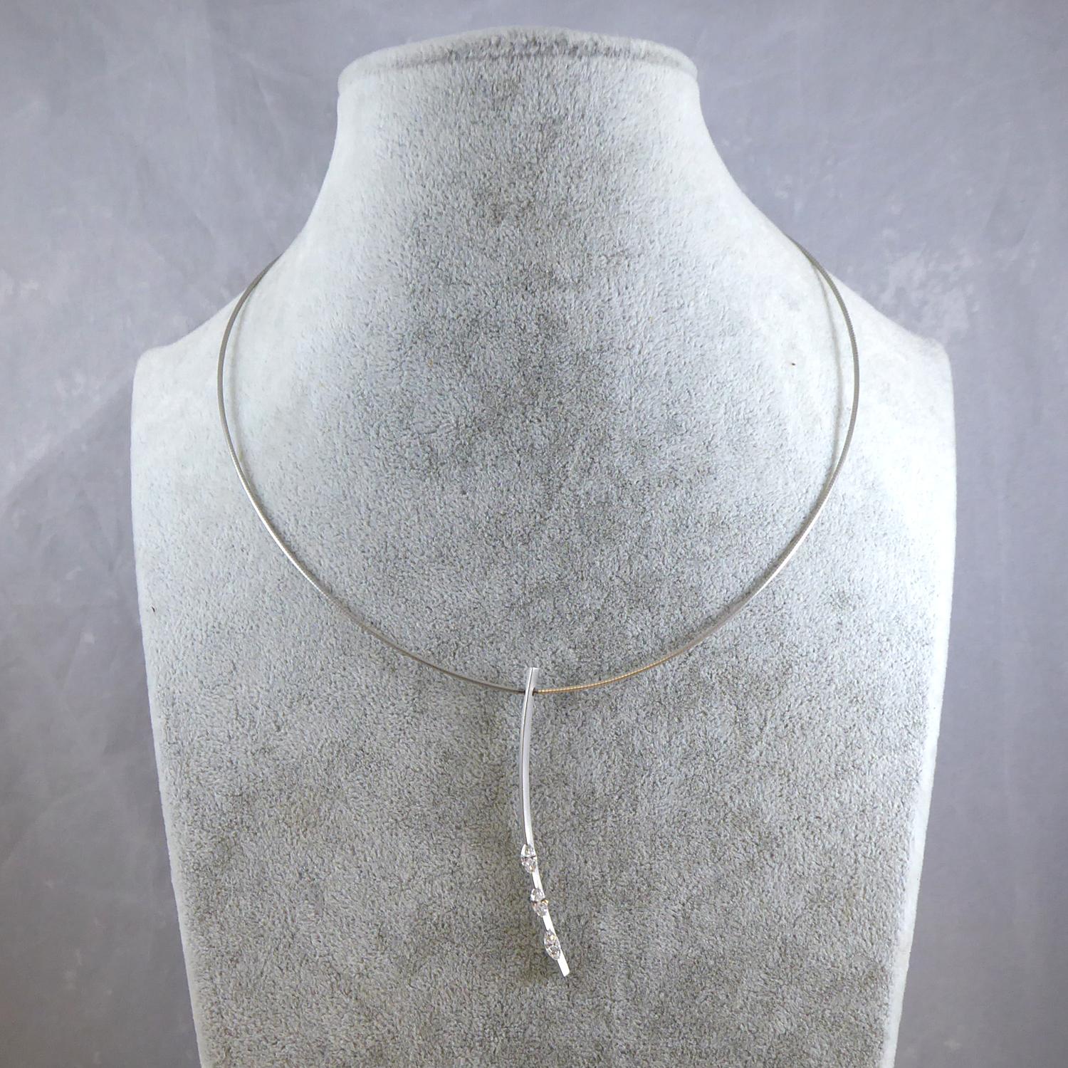0.75 Carat Marquise Diamond and Platinum Pendant, Contemporary Design 6