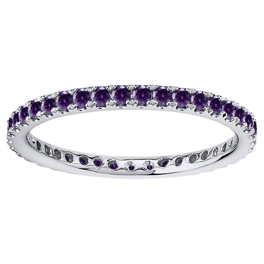 For Sale:  0.75 Carat Natural Amethyst Eternity Wedding Ring