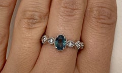 0.75 Carat Natural Color Changing Alexandrite and Diamond Engagement Ring